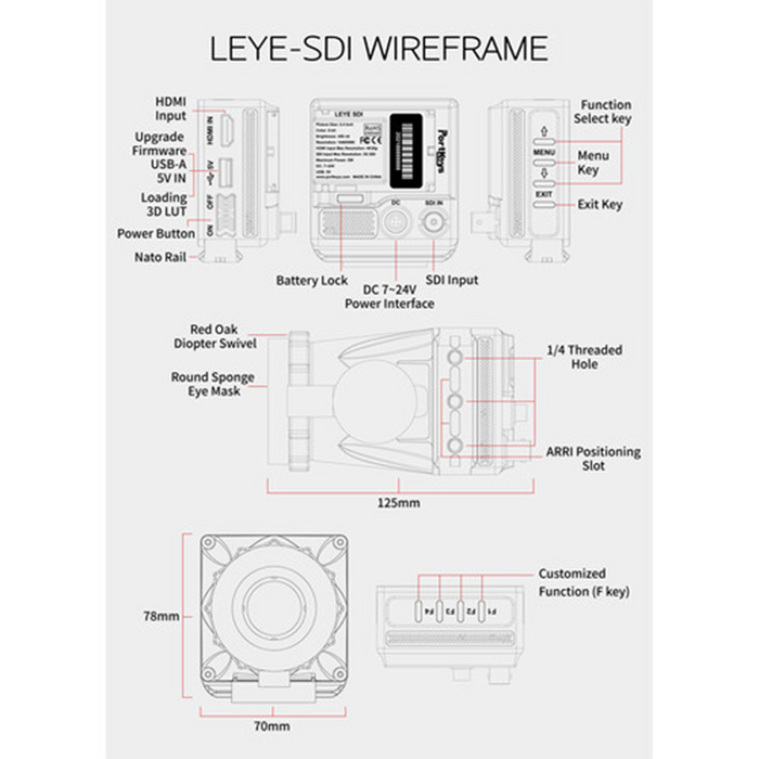 Portkeys LEYE III 4K HDMI 2.4" LCD Electronic Viewfinder