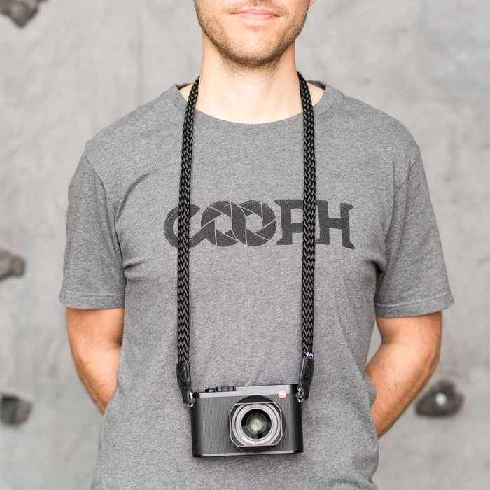 Cooph Braided Camera Strap with Split Ring, 49.2" (125cm) - Black