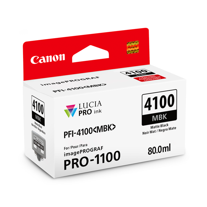 Canon PFI-4100 Matte Black Pigment Ink Cartridge for imagePROGRAF PRO-1100 Printer - 80mL