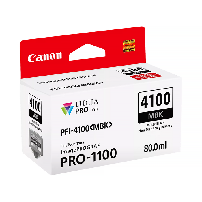 Canon PFI-4100 Matte Black Pigment Ink Cartridge for imagePROGRAF PRO-1100 Printer - 80mL