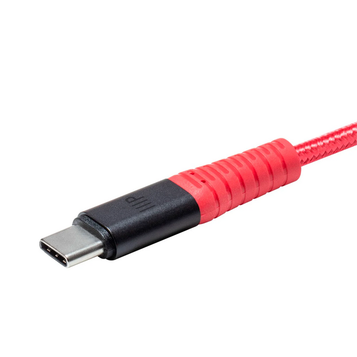 Monoprice AtlasFlex Series USB-C 2.0 to USB-C Charge & Sync Kevlar Reinforced Nylon-Braided Cable, 6ft (1.8m) - Red