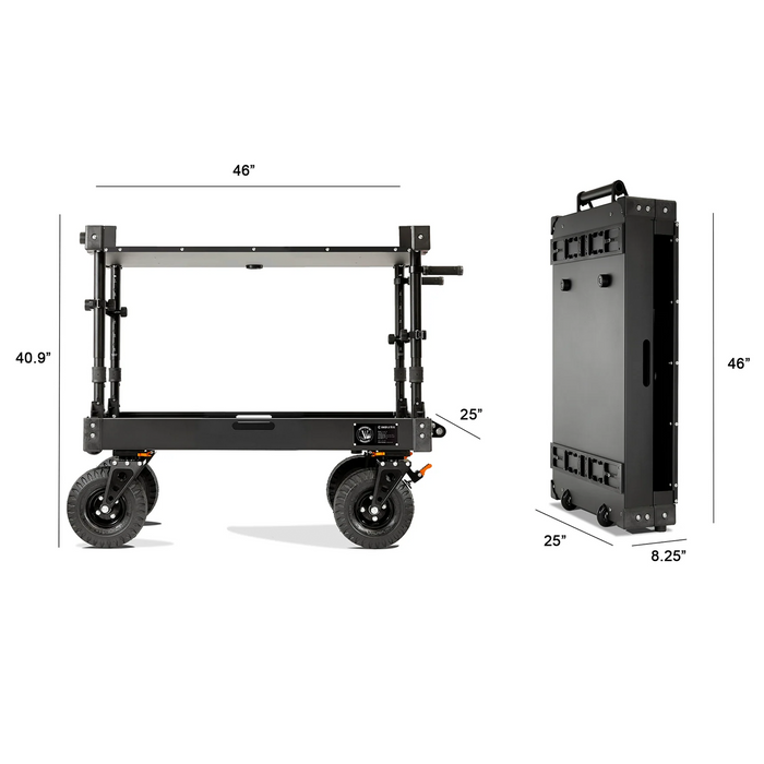 Inovativ Voyager 42 EVO X Workstation Equipment Cart with X-Top Keyboard Shelf, Removable X-Top Close Out & 4" Tall Bottom Shelf