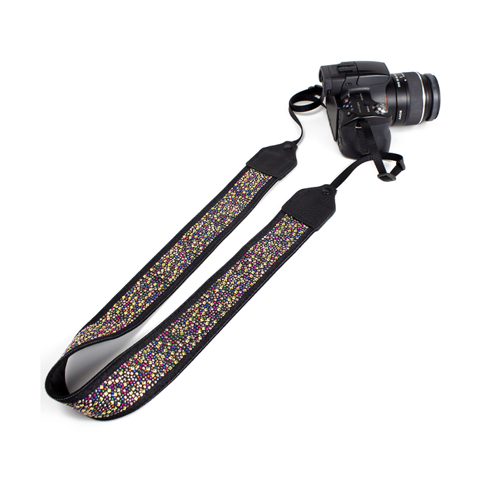 Perri's Leathers Ltd. Jacquard Camera Strap, Multi-Color Rhinestone