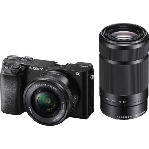 Sony Alpha a6100 Mirrorless Camera with 16-50mm & 55-210mm Lenses —  Glazer's Camera Inc