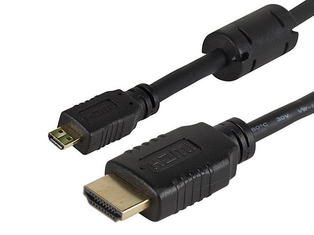 Monoprice Micro-HDMI Ethernet Black Cable 7555 — Glazer's Camera