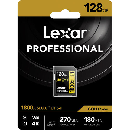 Lexar 128GB Professional 1800x SDXC UHS-II GOLD Series Memory Card —  Glazer's Camera