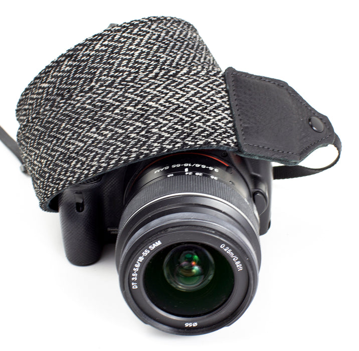 Tweed Herringbone Camera Crossbody Bag