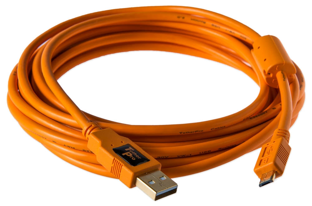 Tether Tools TetherPro USB 2.0 A Male to Micro-B 5 Pin Cable CU5430ORG —  Glazer's Camera